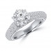 2.00 ct Ladies Round Cut Diamond Engagement Ring in 14 kt White Gold Pave Set